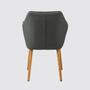 Armchair Oak Solid Wood from Upholstery Fabric Grey 5