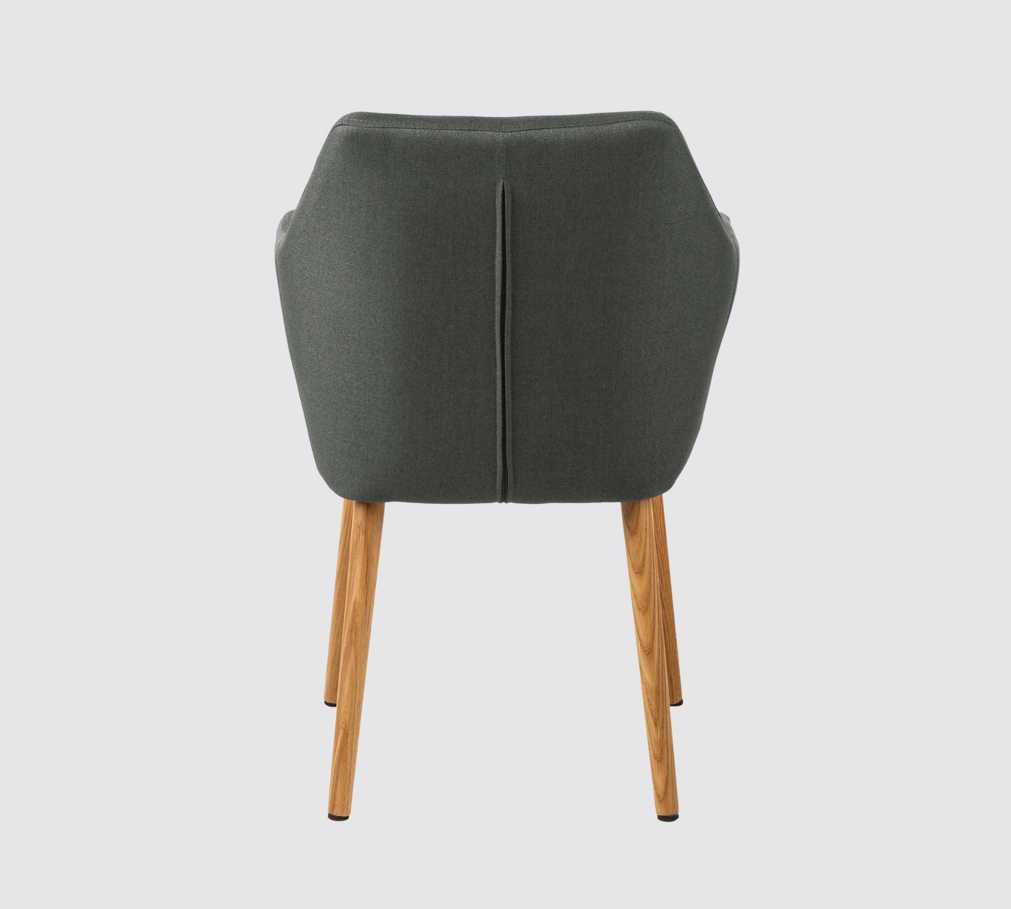 Armchair Oak Solid Wood from Upholstery Fabric Grey 5