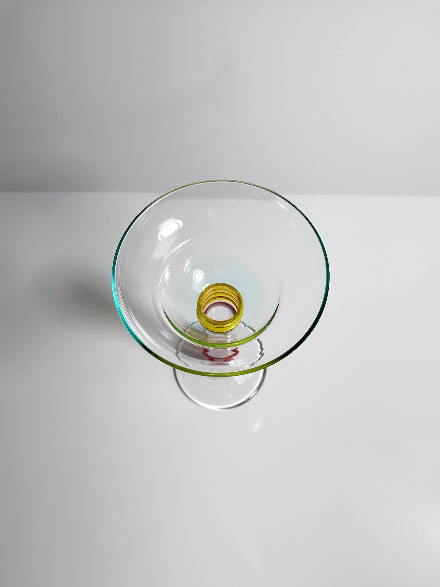 Vintage Postmodern Blumenvase Glas 1990er Jahre 4