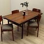 4x Chair-Set Wood Brown 1970s 3