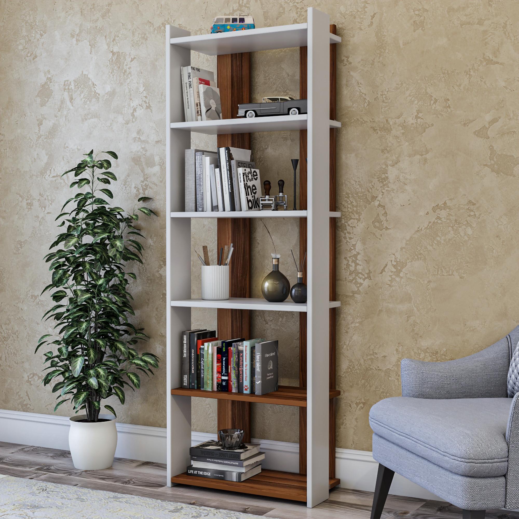 Sakran Bookshelf Wood Veneer White 0