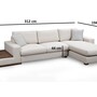 Modernes Sofa Récamiere Rechts Creme mit Tisch 7