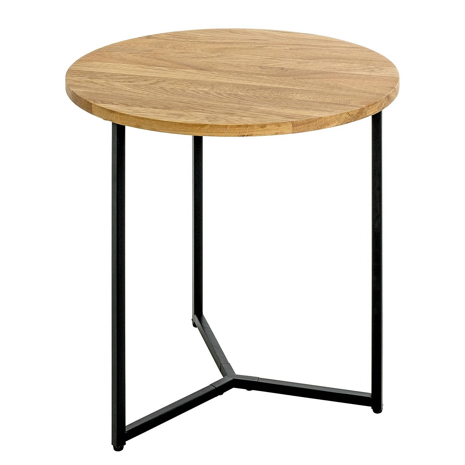 Northfield Round Side Table Oak Steel 0