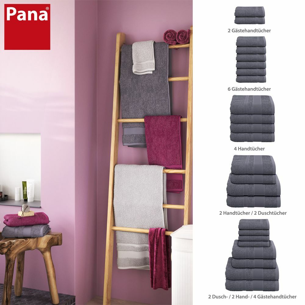 6x Gästehandtücher aus Baumwolle Grau Öko-Tex Standard 100 3