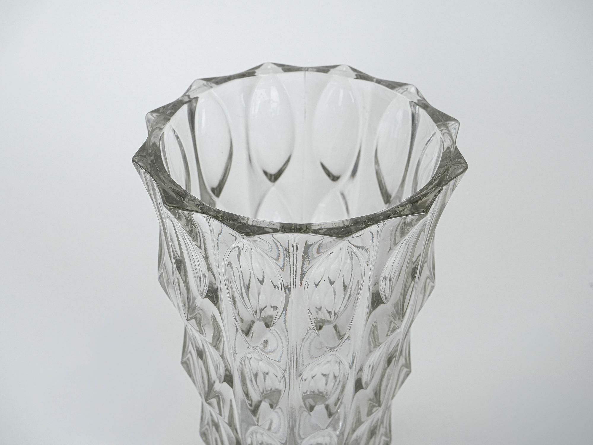 Crystal vase Transparent 1960s 5