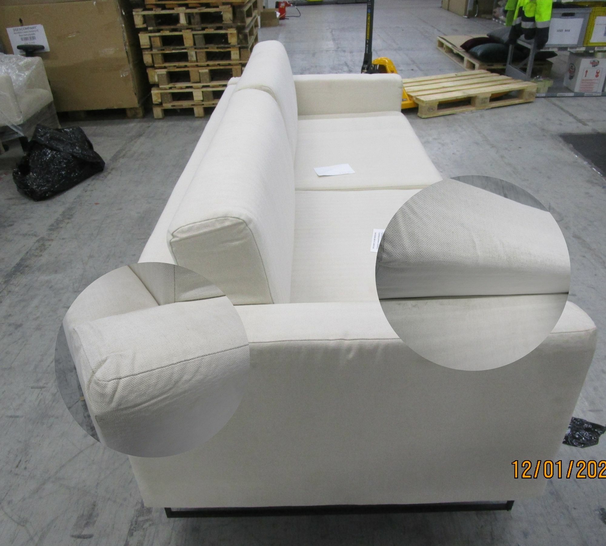 Tyme Sofa 2-Sitzer Webstoff Cremeweiß 6