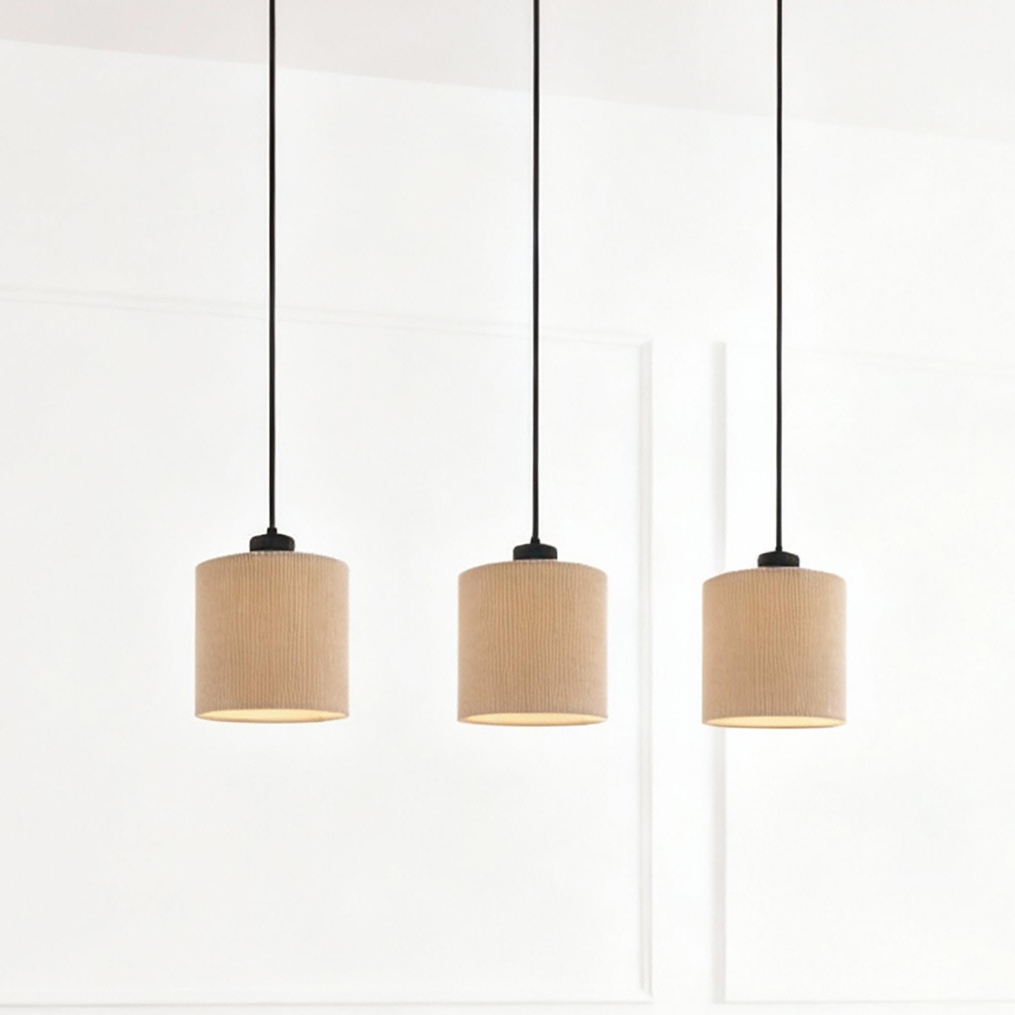 Coning Pendelleuchte 3-flammig Samt Hellbraun  0