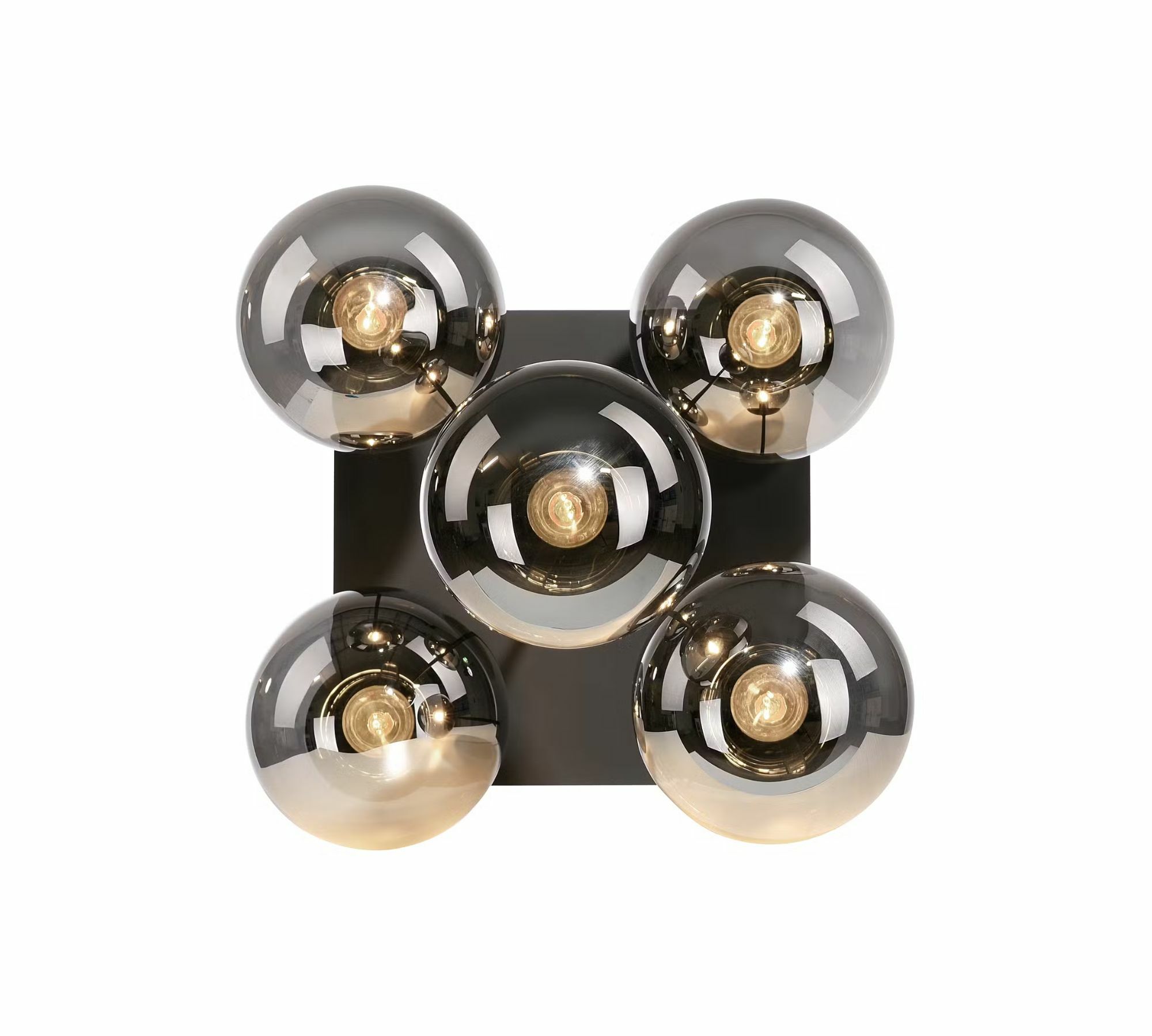 Ceiling light 5-flame glass black 4