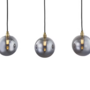 Pendant lamp 3-light smoky glass iron 0