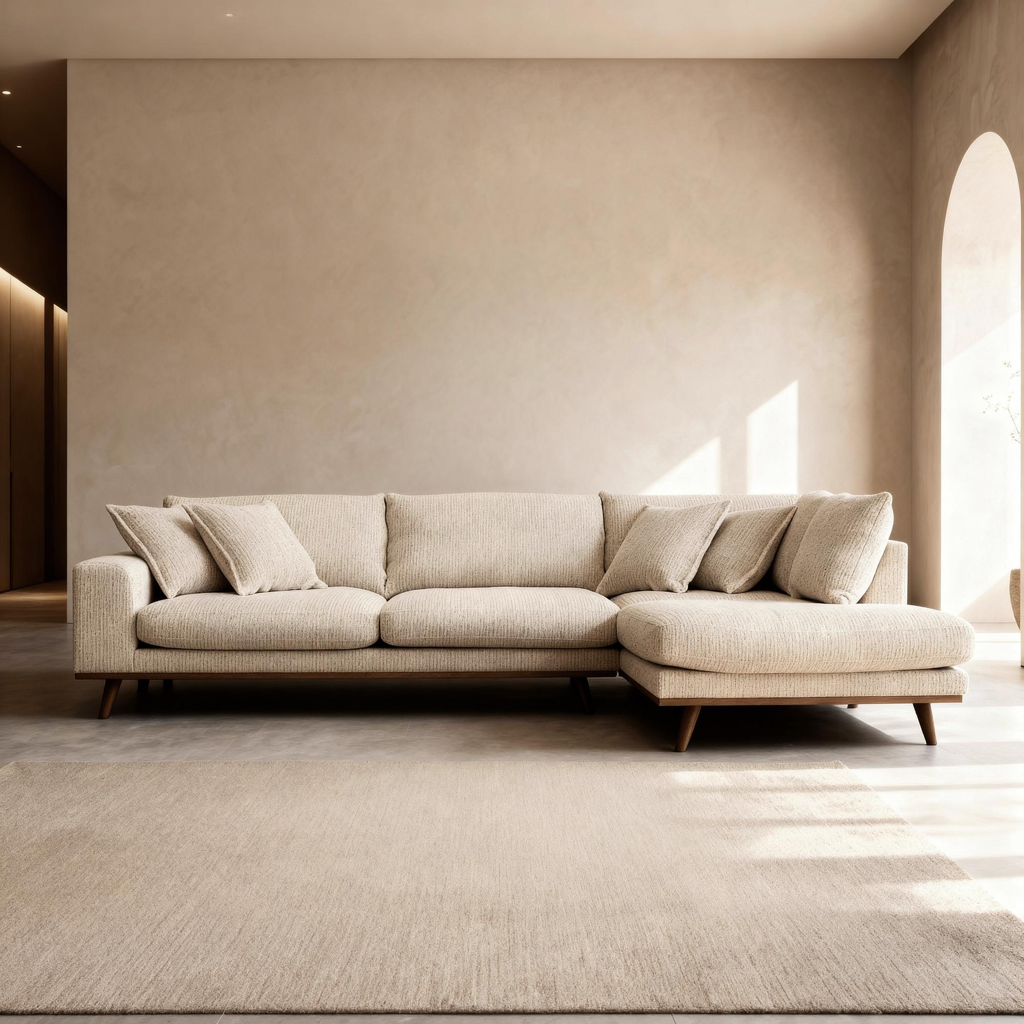 Corner Sofa Harper 3-Seater Right Beige 1