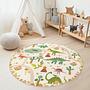 Dino Adventure Children's Rug Multicolored ⌀120cm 3