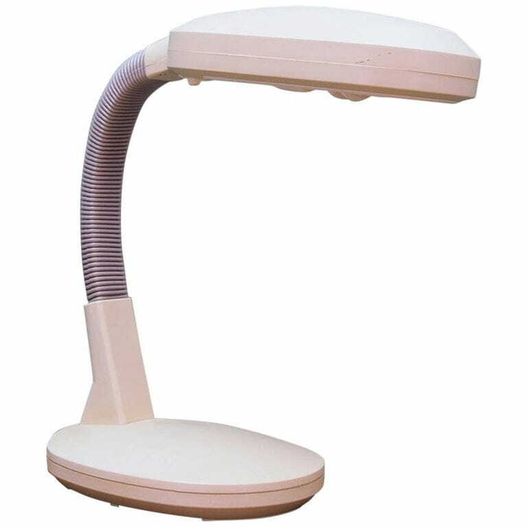 Vintage table lamp plastic white 1960s 0