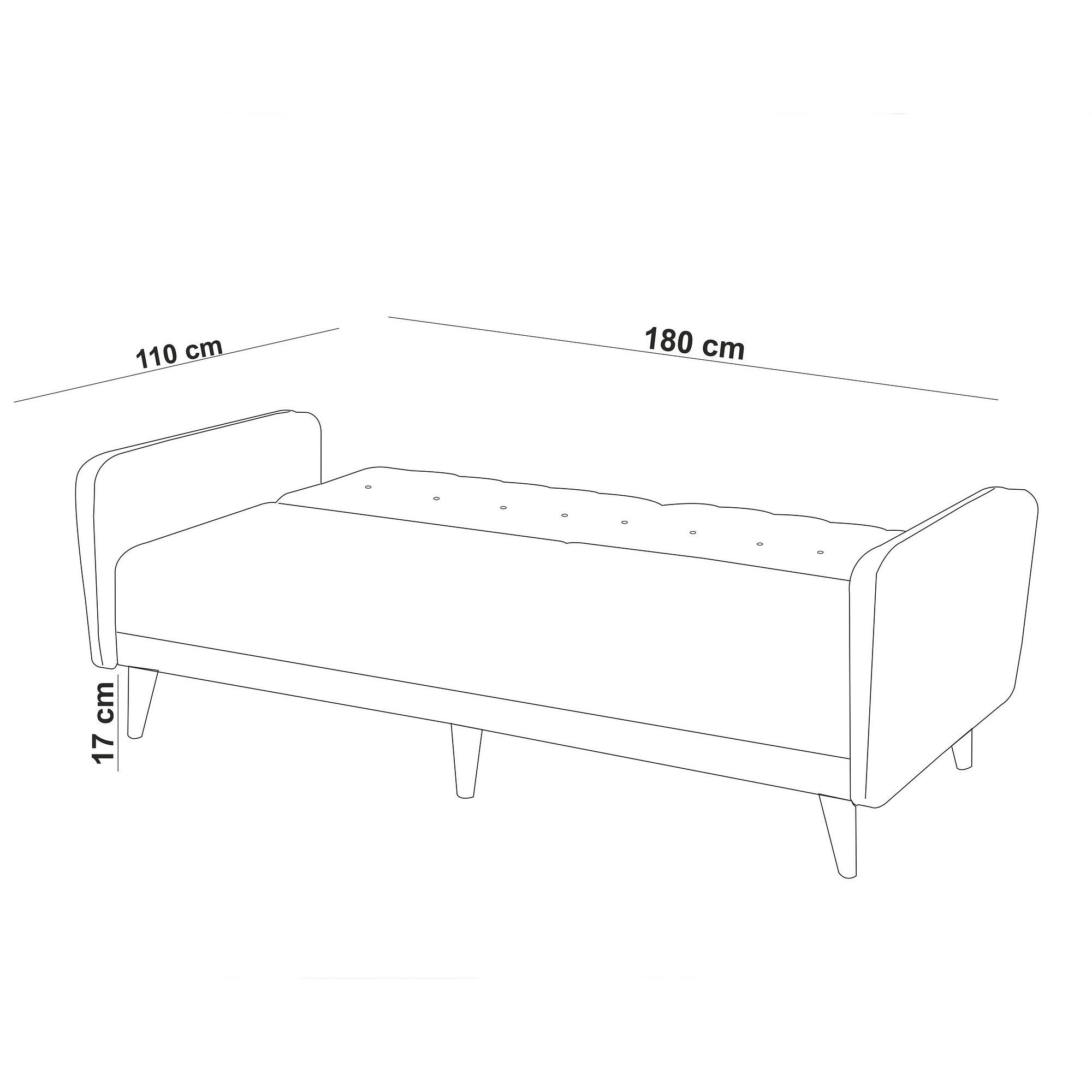 Aria Schlafsofa 3-Sitzer Grau 8