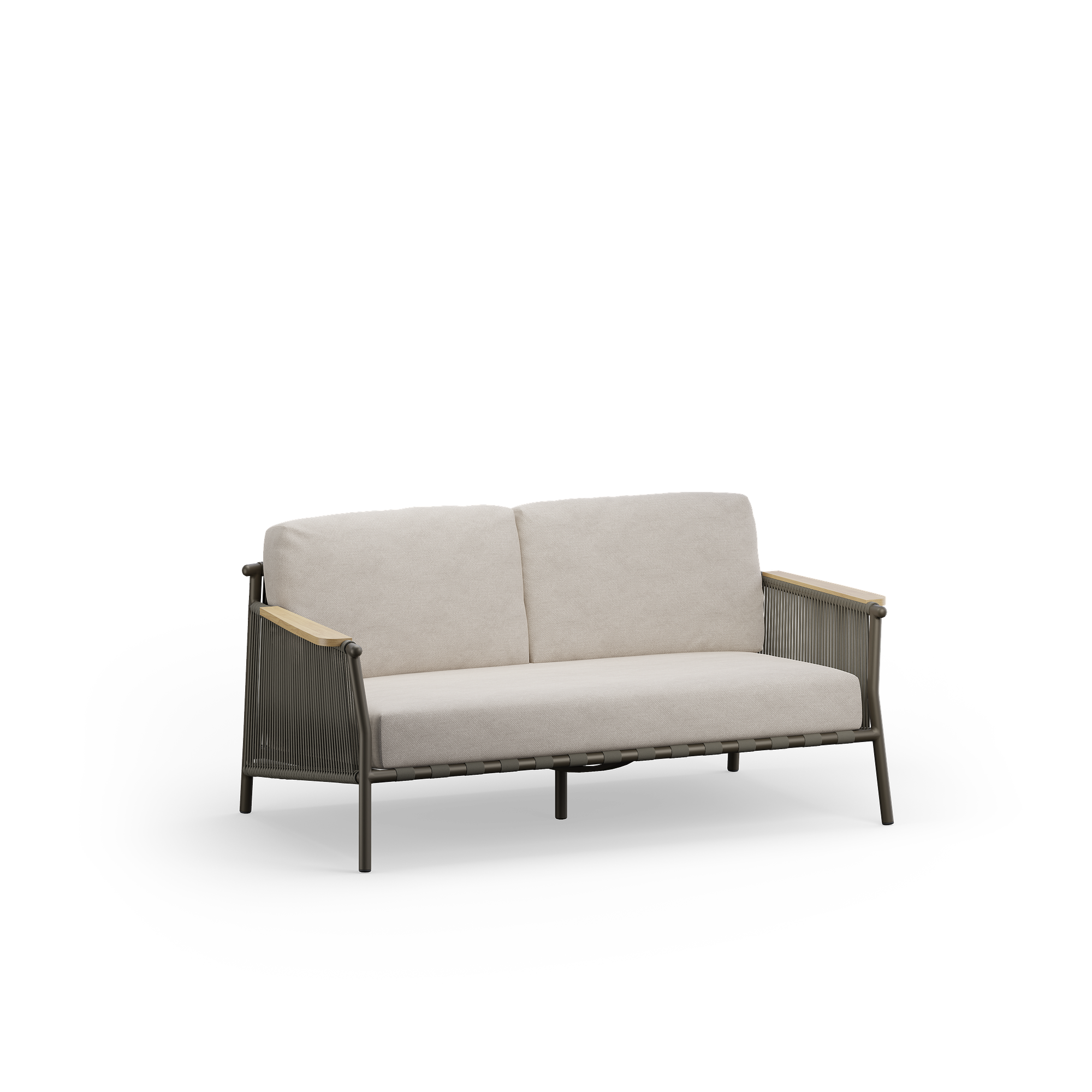 SCOOP Loungesofa 2 Sitzer Lava Braun Kissen Beige 0