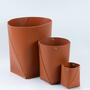 Papierkorb XL 100% Recyceltes Leder Braun 4