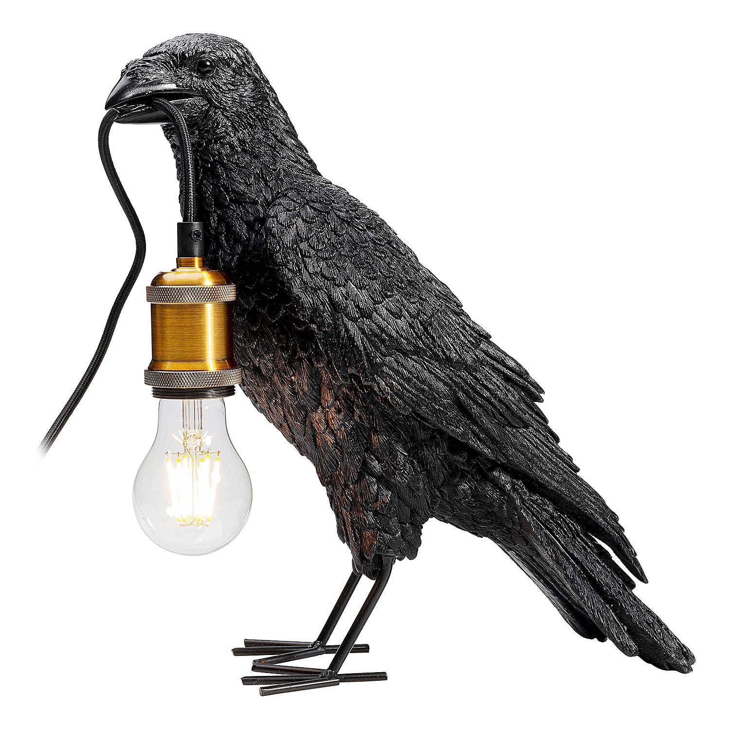 Table Lamp Animal Crow Black 2