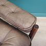 Vintage Sessel Leder Holz Braun 1960er Jahre 11