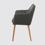 Armchair Oak Solid Wood from Upholstery Fabric Grey 2