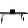 Gold Extendable table 180x85x76 Black Veneer Brass details 3
