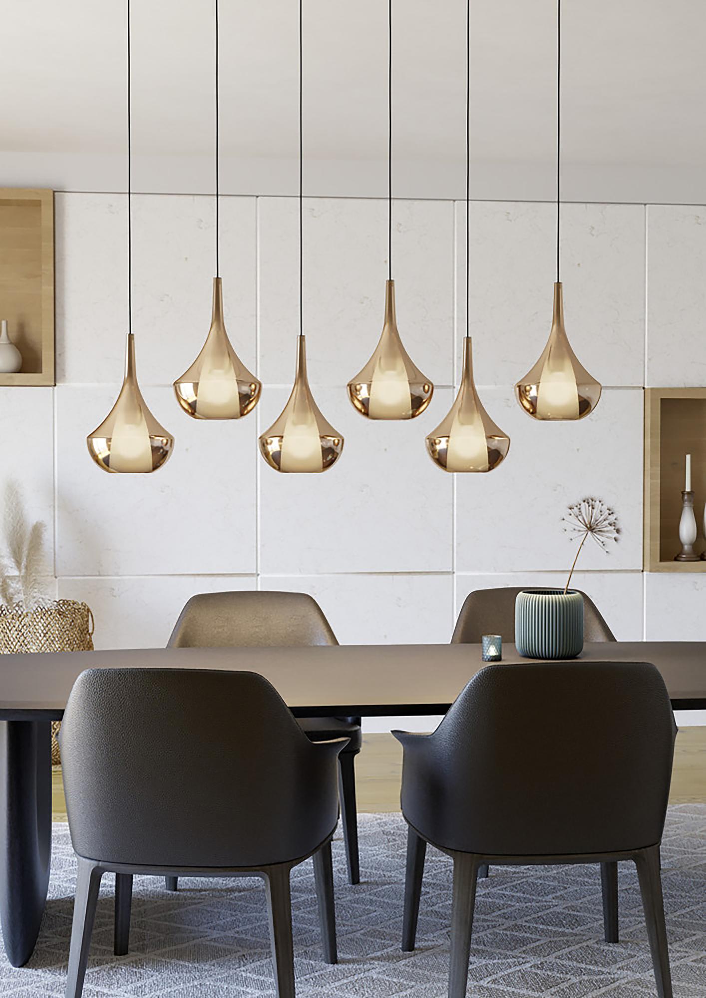 Pendant light Almoster Type B 6-Light Steel Black Copper 2