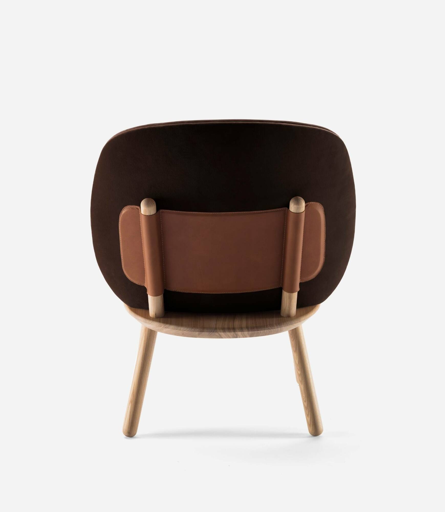 Naïve Lounge Chair Ash Wood Velvet Brown 5
