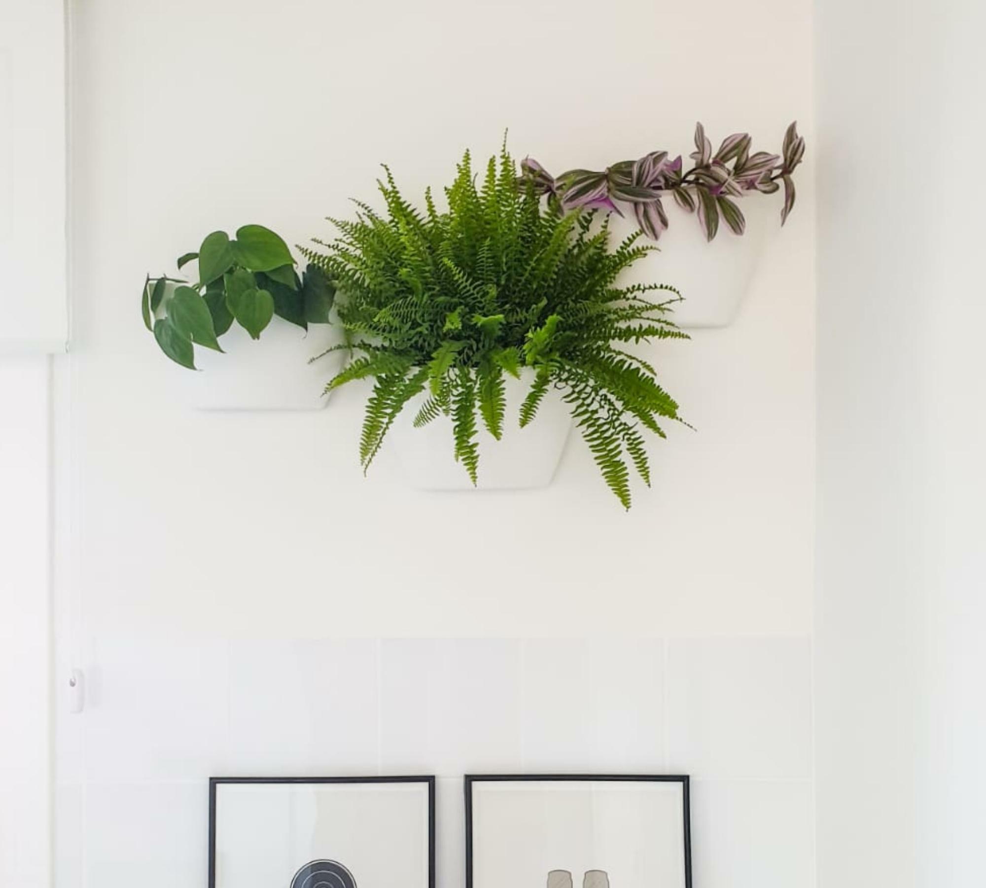 3x Wall Flower Pot Set White Vertical Garden 100% Recycled 0