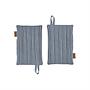 2x Topflappen Bio-Baumwolle Blau Gestreift 0