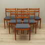 6x Vintage Stuhl Teakholz Textil Braun 1970er Jahre 2