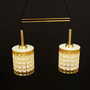 Vintage Chandelier Glass Gold White 1970s 2