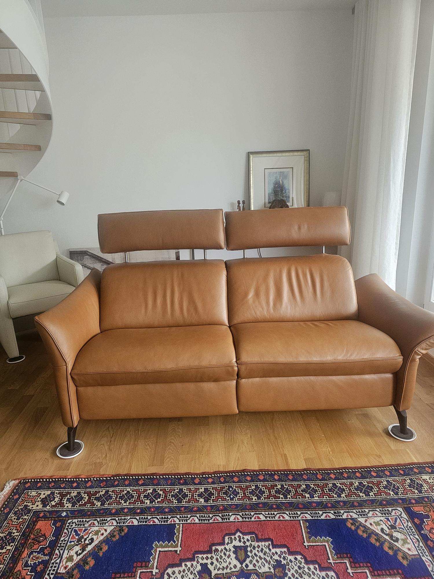 2,5-Sitzer Sofa Leder Braun 0