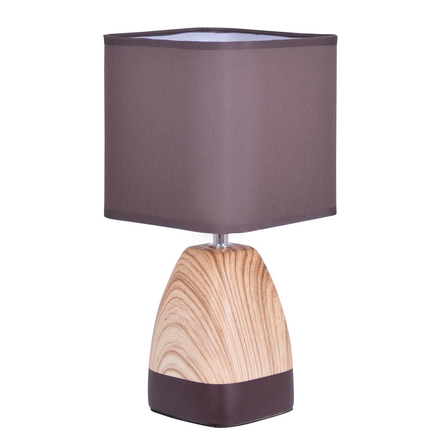 Table lamp Dorian Cotton fabric Ceramic Brown 3