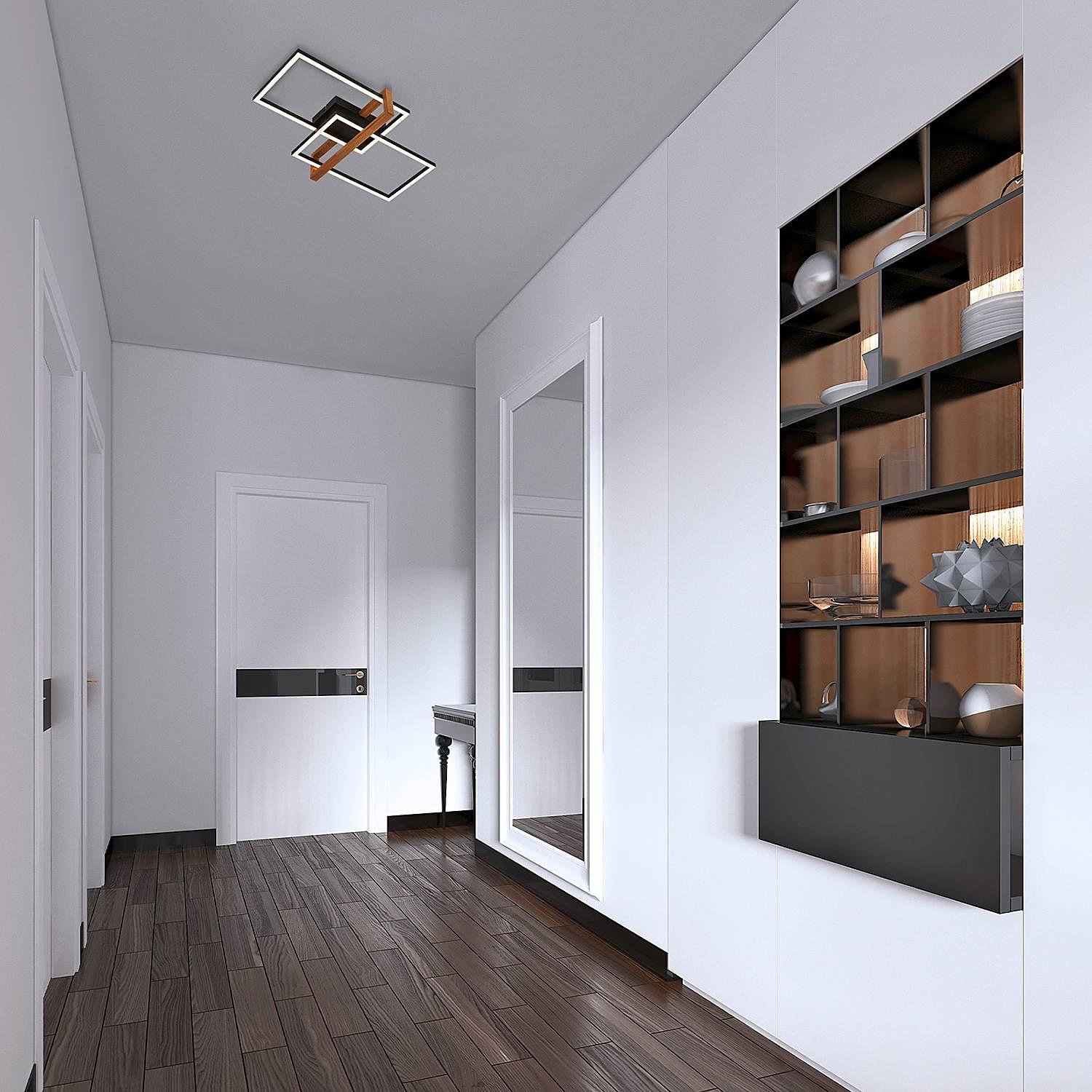 LED-Deckenleuchte Seramena Aluminium Eiche Massiv Schwarz 2