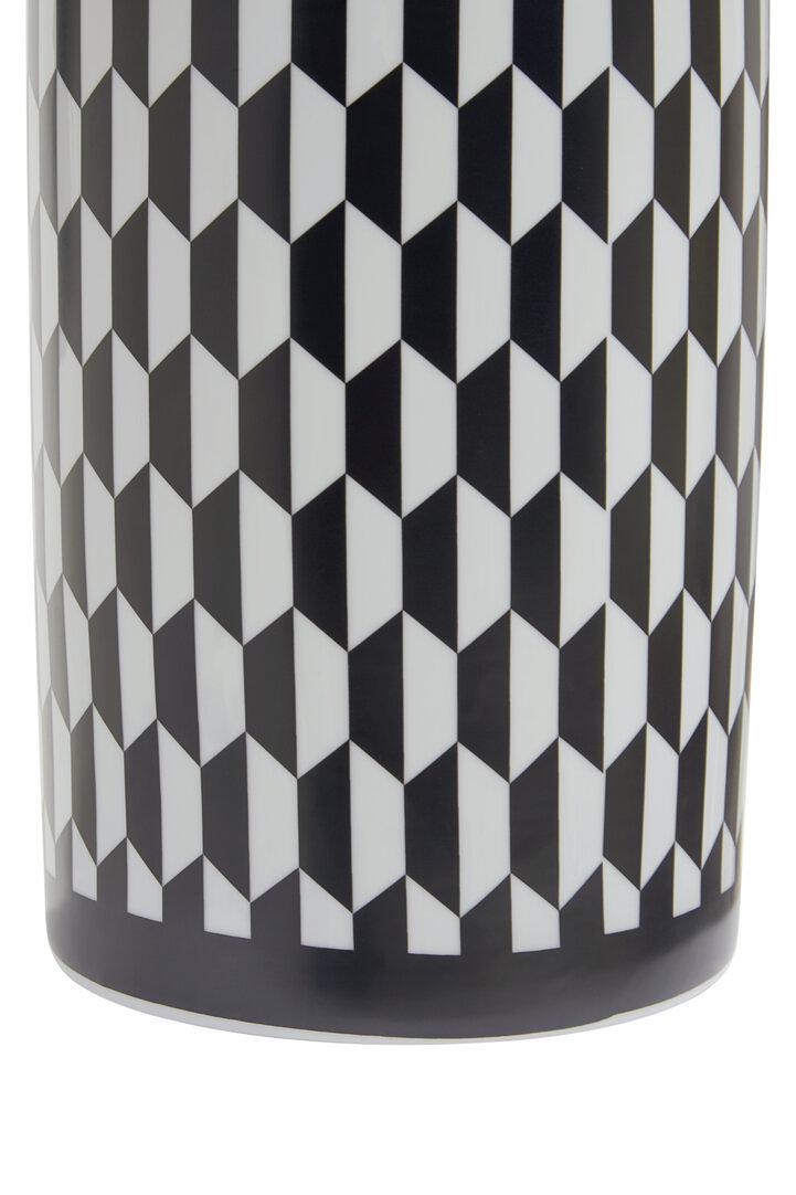 Marlo Large Geometric Patterned Ceramic Jar Black White 5