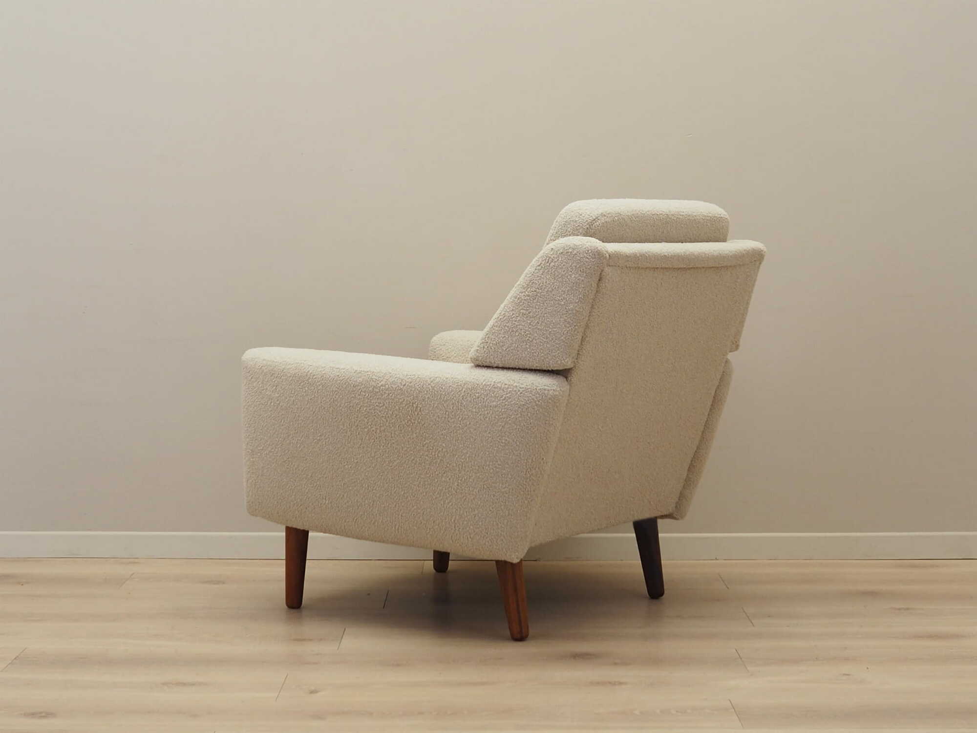 Armchair Textile Wood Cream 1970s 7