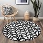 Carpet Black White Ø 150cm 3