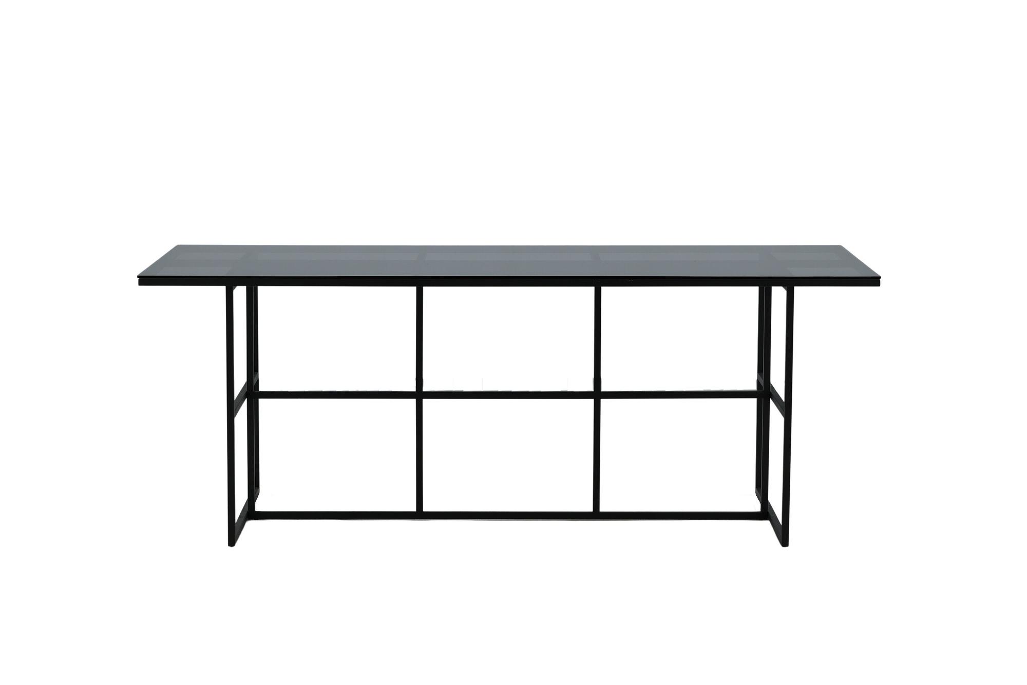 Leif Dining Table Black Smoked Glass 0