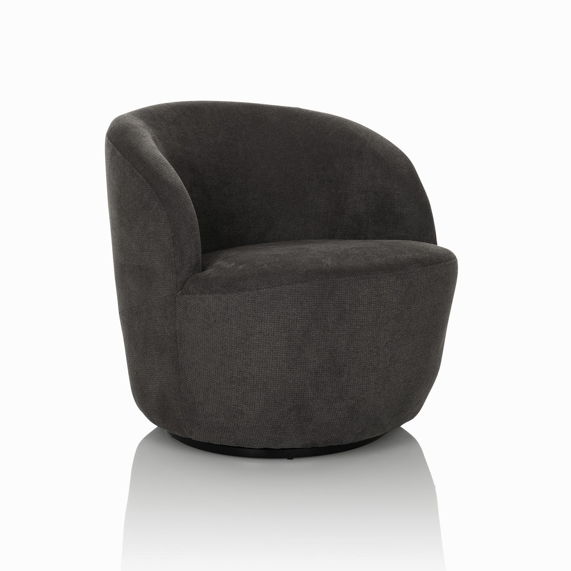 BRAMWICH Lounge-Sessel Drehbar Stoff Grau 6