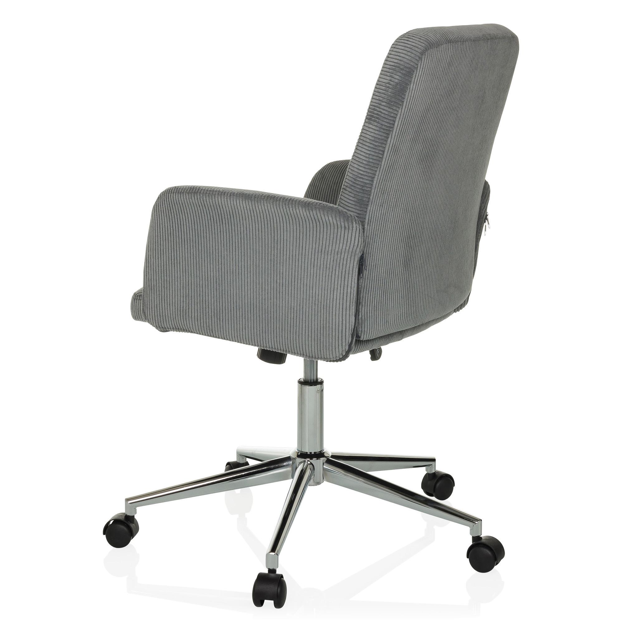 SOLAO CORD Bürostuhl Drehbar mit Rollen Cord-Optik Grau 9