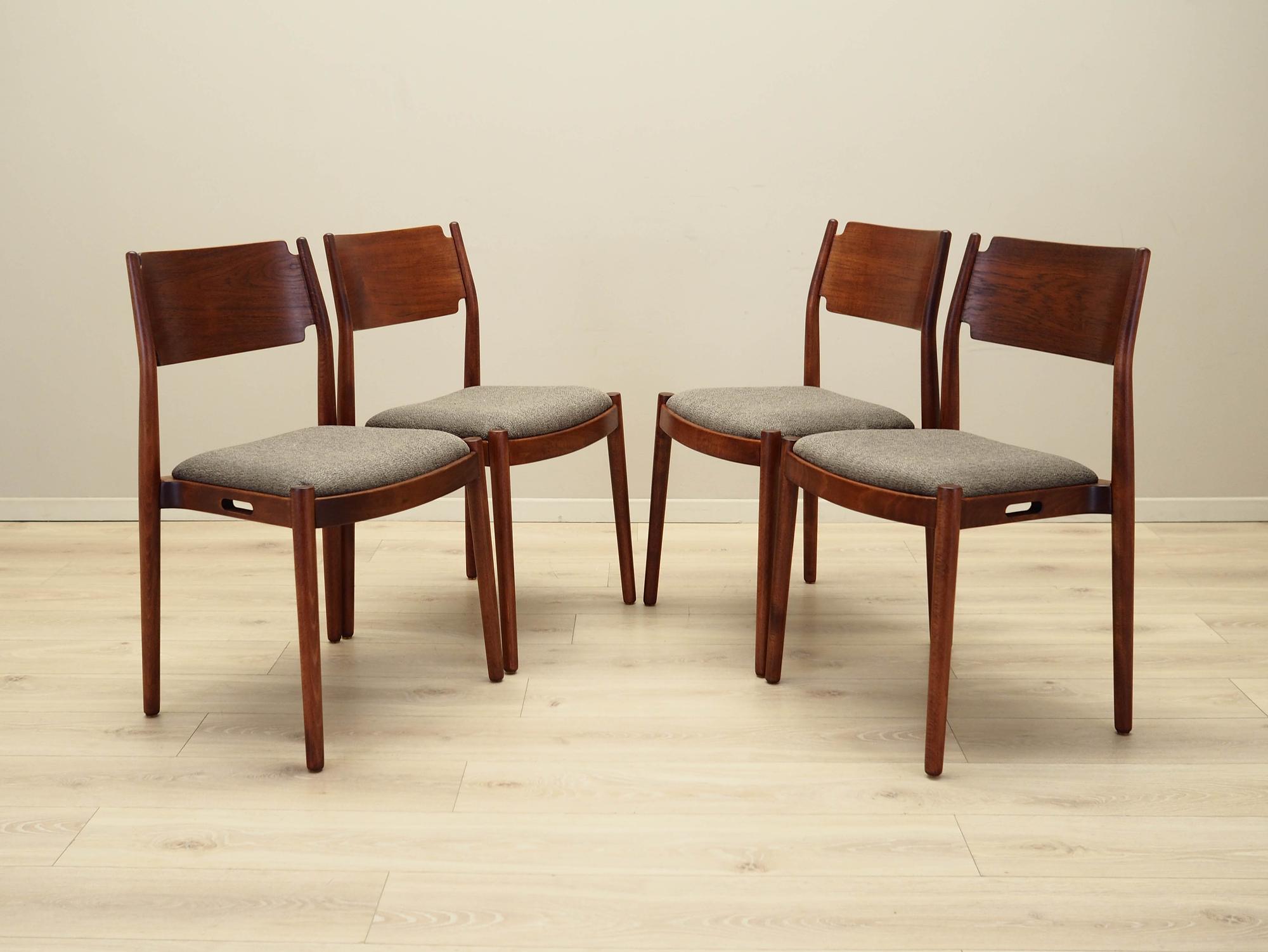 4x Chair-Set Wood Brown 1970s 8