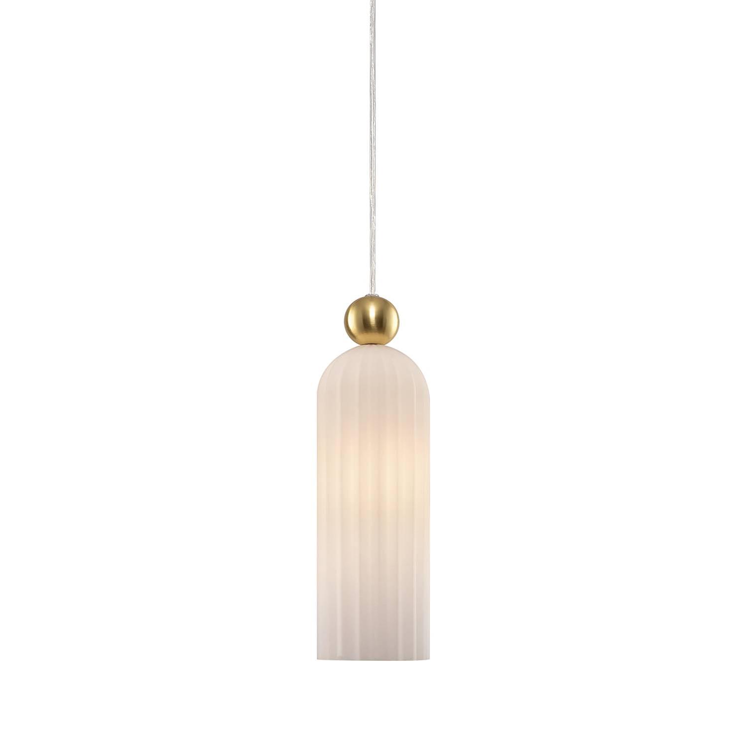 Antic Pendelleuchte Milchglas Metall 1-flammig 0