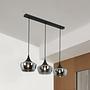 Pendant light Oli 3-light iron smoked glass black 1