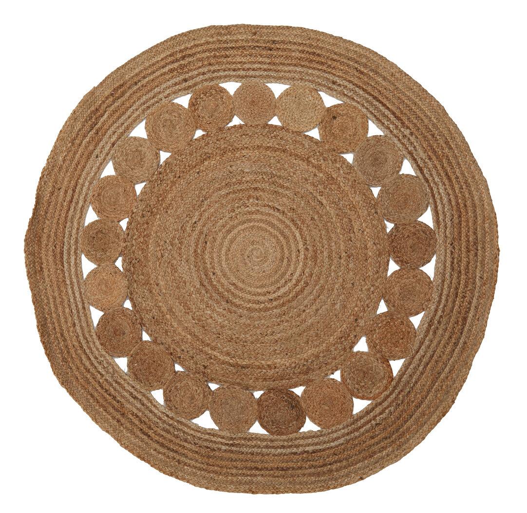 Bosie Demir Runder Schwarzer Jute-Teppich 0