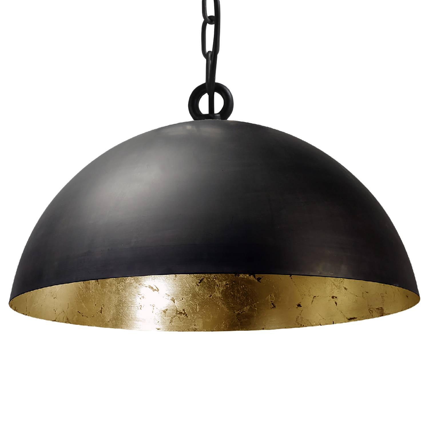 1-Flammig Pendelleuchte Larino I Eisen Stahl Schwarz Gold 0