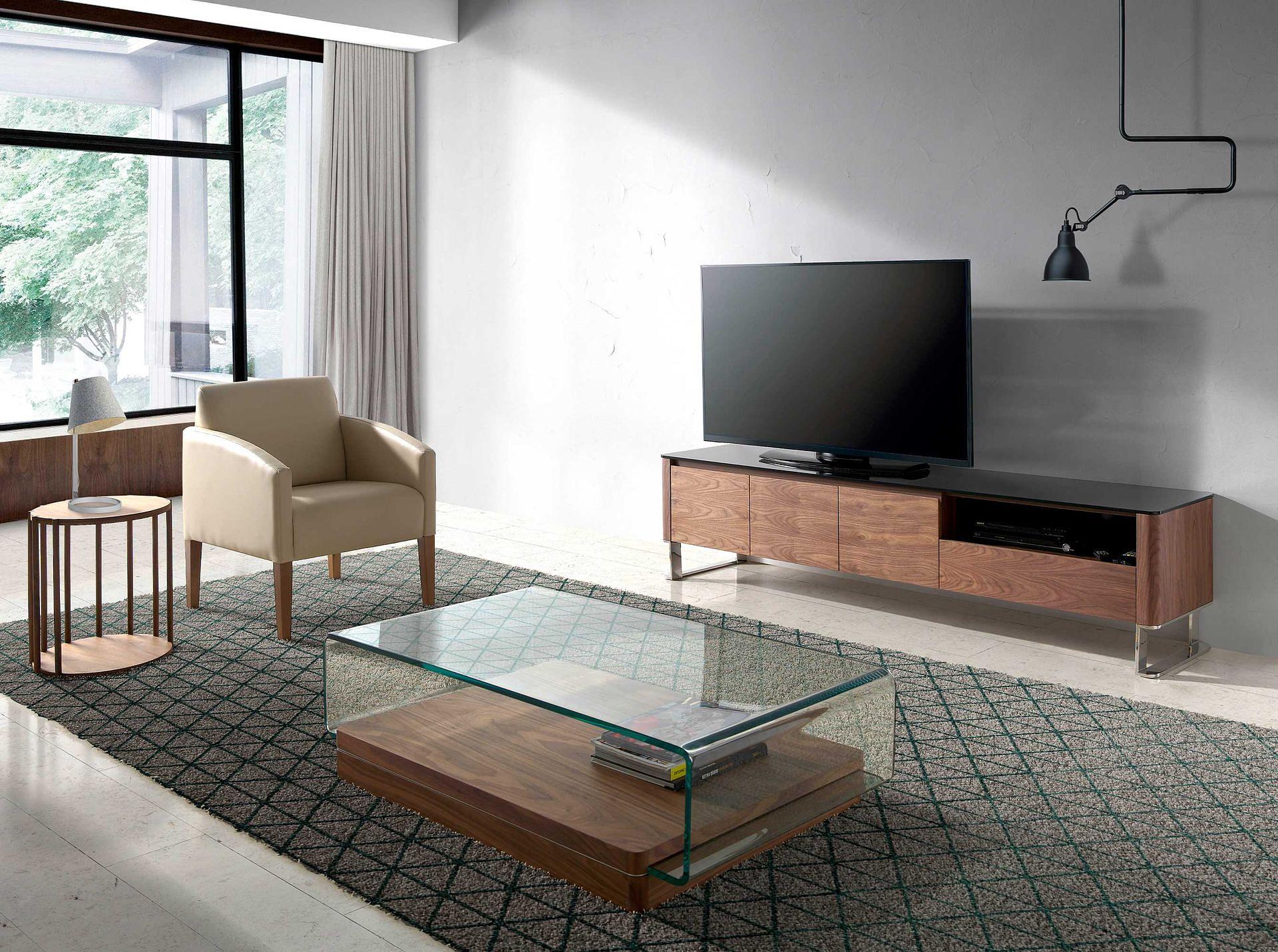 Lowboard wood veneer Chrome-plated steel 3