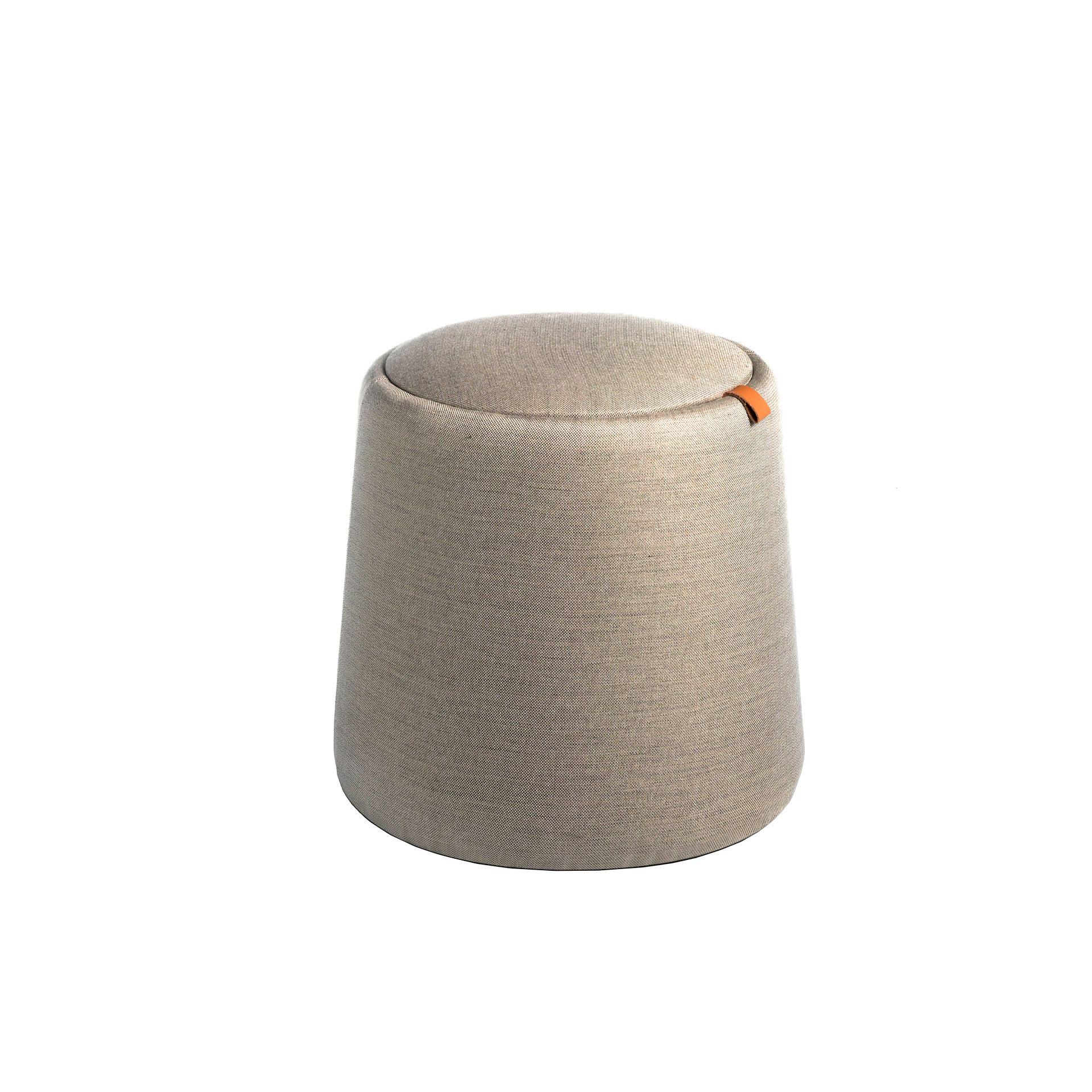 Pouf mit integriertem Stauraum Grau Ø 44cm 0