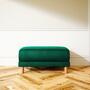 Tyme Pouf mit Eichenbeinen Samt Waldgrün 0