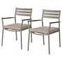 Gartenstuhl Evins 2er Set Aluminium Grau 2