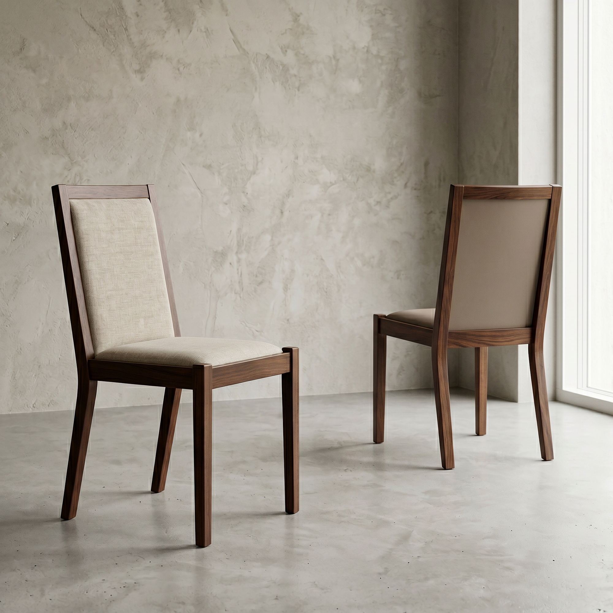 2x Luna Sedia Legno Noce Beige 0