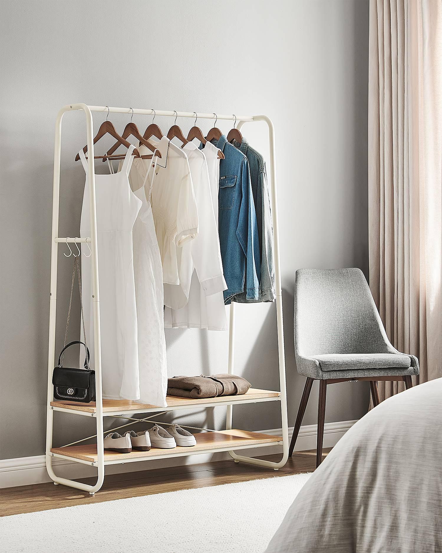 Coat rack Websterville metal oak decor white 2