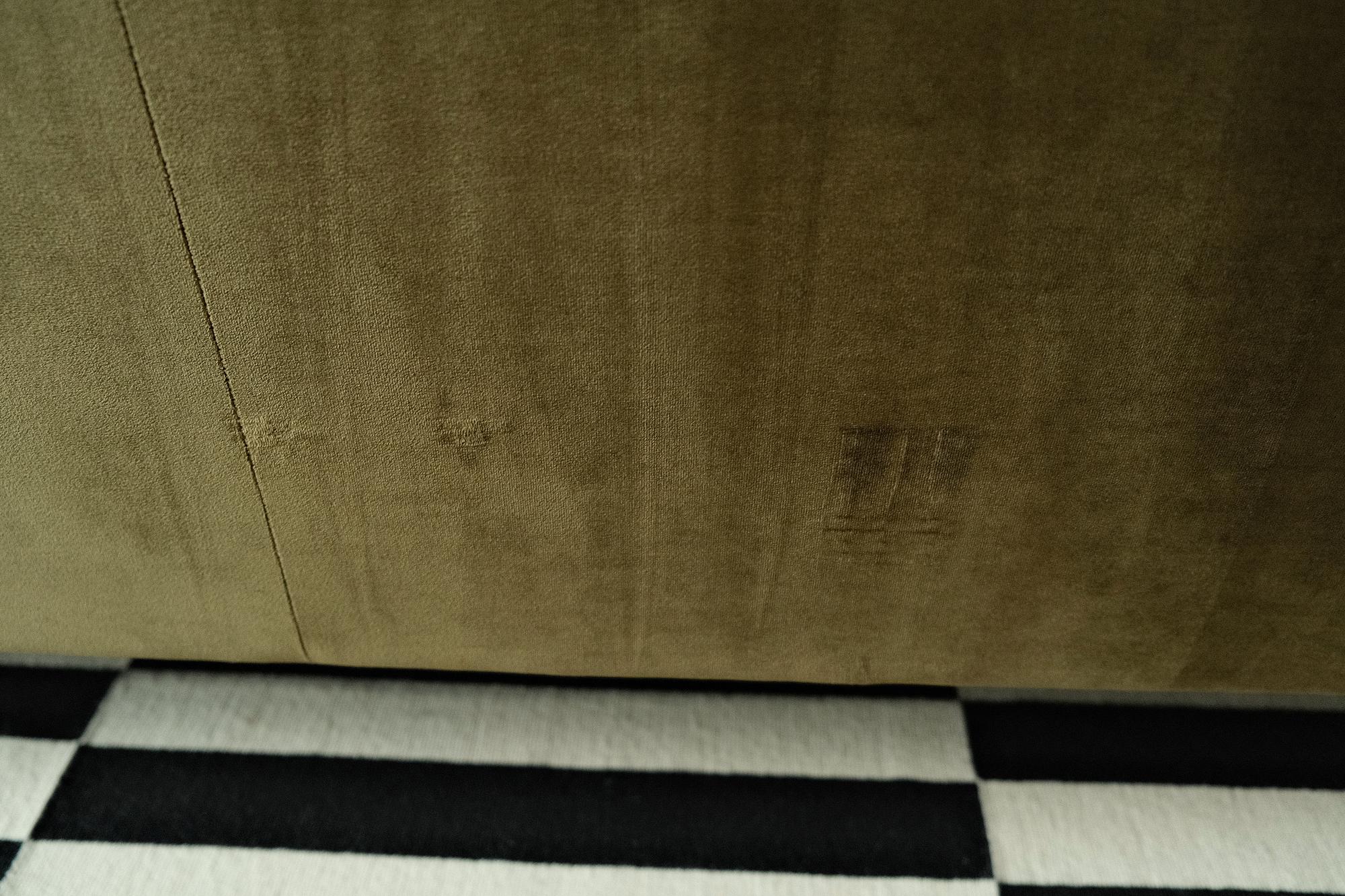 3-seater Scandinavia sofa and ottoman velvet dark green 9